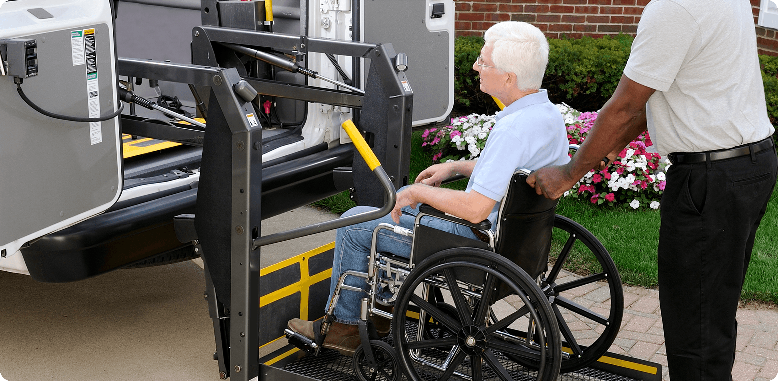 Accessible transport vehicle with wheelchair lift